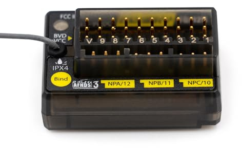 FS FGr12B - Mini receptor de 12 canales PWMPPMi-Bus de 2.4 GHz en 3.5-9 V compatible con AFHDS3 PL18 NB4 NB4 Lite RC coche barco transmisor control remoto