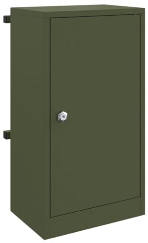 vidaXL Boîte aux Lettres Olive, 30 x 23 x 55 cm, en Acier, pour l'extérieur, Finition Mate, avec Porte à charnière, étanche, Serrure à Came, Collection sécurisée, déco pour Jardin ou terrasse, Style