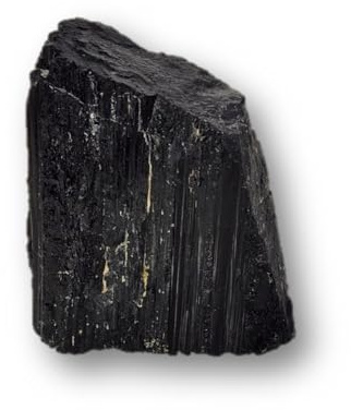 Schwarzer Turmalin Rohstein aus Brasilien, Groß 1,3-1,4 Kg mit Gesägter Standfläche, Naturbelassen
