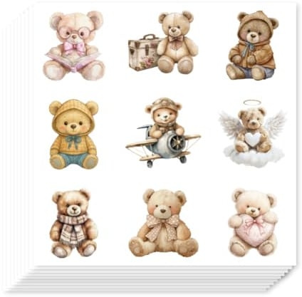 AHANDMAKER 180 Stück Bären Planeraufkleber Teddybär Selbstklebeaufkleber Niedliche Cartoon Aufkleber Für Planer Kalender Scrapbook Bastelarbeiten Geschenktüten Siegel Themenparty Dekoration