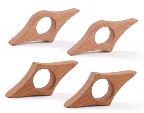 Lot de 4 porte-livres en bois de pouce,Bague de lecture,Supports de Pages en Bois,Marque-page en bois,Anneau de pouce,Accessoire de lecture pour enseignants Amoureux des livres