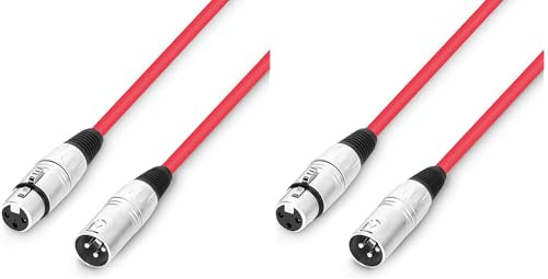 Adam Hall Cables 3 STAR MMF 0050 RED - Mikrofonkabel XLR female auf XLR male 0,5 m rot (Packung mit 2)