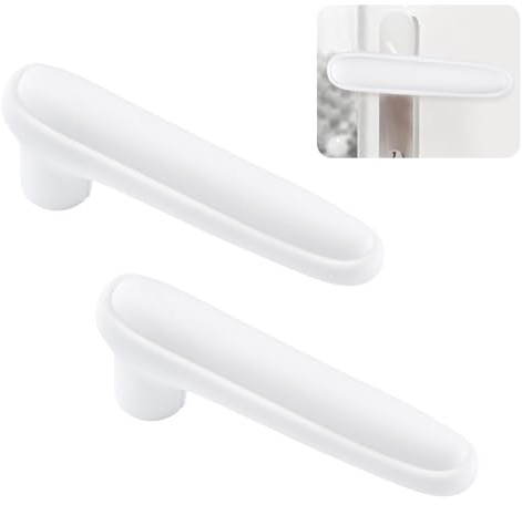 UFURMATE 2Pcs Thickend Silicone Door Handle Glove Cover Safety Door Knob Cover Anti-Static Protector for Flat Square Door Handles (White)