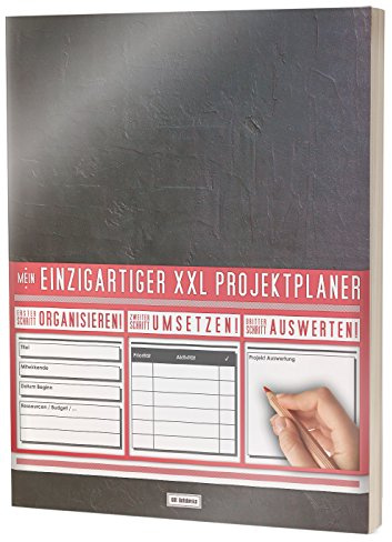 Mein Einzigartiger XXL Projektplaner: Planen, Umsetzen, Auswerten! / 122 Seiten, Register, Kontakte uvm. / PR201 Dark Wall“ / DIN A4 Softcover