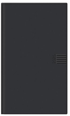 Leporello, schwarz Kalender 2025: Schwarzer Terminkalender. Kalender mit herausnehmbarem Adressbuch und hochwertiger Kunststoffhülle. Viersprachiger ... Planen von Terminen. (Kalenderbücher Heye)