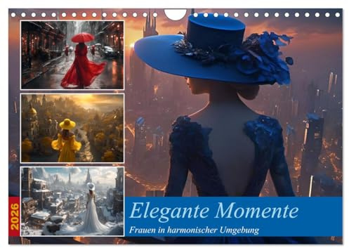 Elegante Momente - Frauen in harmonischer Umgebung (Wandkalender 2026 DIN A4 quer), CALVENDO Monatskalender: Atemberaubende Eleganz und zeitlose ... wundervollen Szenen (CALVENDO Menschen)
