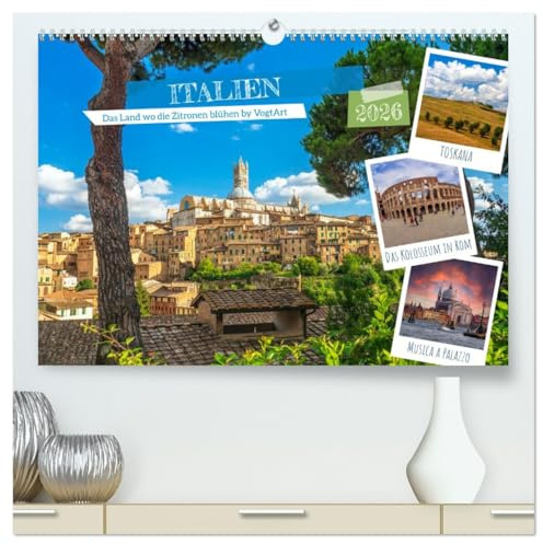 Italien, das Land wo die Zitronen blühen by VogtArt (hochwertiger Premium Wandkalender 2026 DIN A2 quer), Kunstdruck in Hochglanz: Italien, Sonne, ... Essen, Kunst und Geschichte.. (CALVENDO Orte)