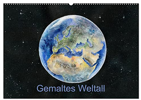 Gemaltes Weltall (Wandkalender 2026 DIN A2 quer), CALVENDO Monatskalender: Handgemalte Bilder vom Weltall (CALVENDO Kunst)