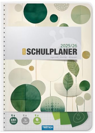 TRÖTSCH - Schulplaner Grün 25/26: Planer Schülerkalender Hausaufgabenheft Timer