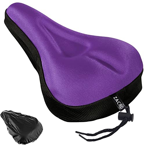 Zacro Bike Seat Cushion Cover - Gel Padded Bike Seat Cover for Men Women, Extra Soft Exercise Bicycle Seat Compatible with Peloton, Outdoor & Indoor
