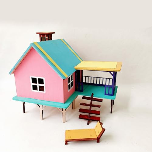 StonKraft 3D wooden puzzle house - puzzle in legno 3d, puzzle in legno 3d, kit di costruzione casa, Oggettistica per la casa, Giocattolo da costruzione, Kit di modellazione, Progetto scolastico