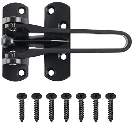 Sayayo Door Chain Lock for Front Door, Black Swing Bar Door Guard Lock Security Latch for Home Hotel Apartment Houseroom Prevent Forceful Entry