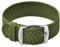 ULLCHRO Unisex Perlon Nylon Armband mit Edelstahl Silberne Schnalle 14mm Armee Grün