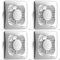 Pack of 4 x Xpelair VX100T 4 Inch / 100mm Axial Extractor Fan with Timer (Model 93225AW)