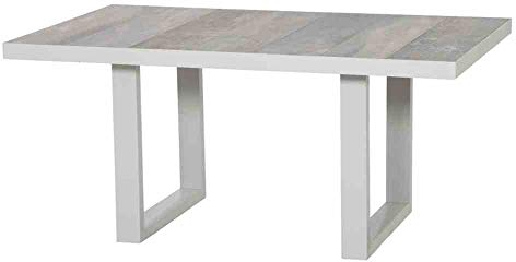 Siena Garden Loungetisch Corido matt-weiß-grau/Washed Grey 140x85x65cm
