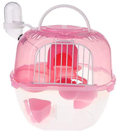 fifijuanC Cage de transport pour petit animal de compagnie, boîte de voyage portable pour hamster, rat, hérisson, lapin, petit animal domestique double couche, étui de transport en plastique