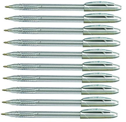 10 x EXTRA SPARKLE GLITTER GEL PENS FINE 0.7 mm Tip Silver Colour