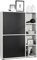 Vladon Highboard Schrank Anrichte Cuba mit 8 Fächern, Made in Germany, Korpus in Weiß matt/Fronten in Schwarz matt