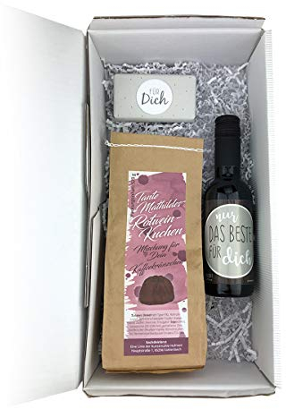 Geschenkbox 'verschieden Backmischungen' Prosecco-Brot/Rotweinkuchen/Bierbrot, Anzahl:2er Set, Brotbackmischung:Kaffeekränzchen Rotweinkuchen