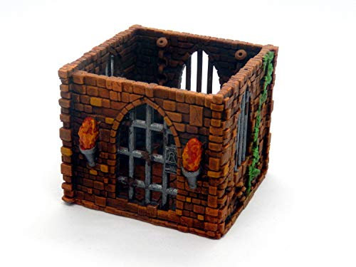 Mystic Pigeon Gaming Jail tabletop scatter terrain / Dice Jail (Painted (Clay))