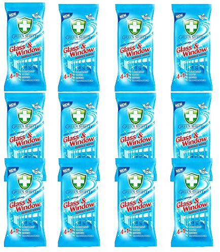 Green Shield Glass and Window Surface Wipes 12 Packs of 70 = 840 Wipes