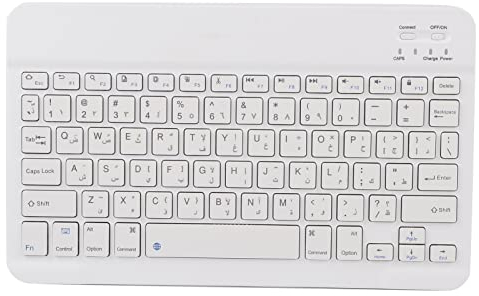 VBESTLIFE Clavier de Tablette, Mini Clavier d'ordinateur Intelligent sans Fil Bluetooth 3.0 Ultra-Mince de 10 Pouces pour Android/pour OS X/pour Windows(Arabe)