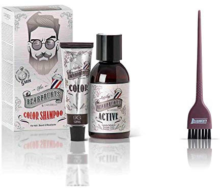 Pack Tinte barba y Cabello en champú 9G Gris + Paletina