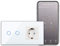 CNBINGO Smart Touchschalter mit Schuko Steckdose unterputz mit Glasrahmen, WLAN Lichtschalter Arbeit mit Alexa, Google Assistant, Wandschalter zweifach in Weiß, Neutralleiter Wird Benötigt