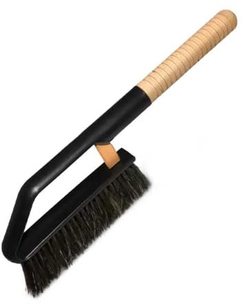 ToM PaR Autobürste | Schneebesen Auto | Fahrzeugbürste | Auto Reinigungsbürste | Handbürste | Autowaschbürste für Handwäsche | Ergonomischer Griff aus Buche | Gespaltene Borsten | Länge: 42 cm