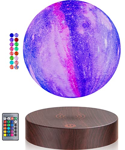 Levitierende Galaxie Mond Lampe, 16 Farben magnetische Levitation 3D-Druck Mond LED-Licht mit Fernbedienung, schwebend und Spinnen in der Luft Nacht Lichter für Raumdekoration, Weihnachten Geschenke