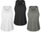 GITVIENAR Damen Tank Top Sport - 2 in 1 Rückenfrei Oberteile Shirt mit Brustpolster Yoga Atmungsaktive Laufshirt Ärmellos Sportshirt Casual T-Shirt 3er Pack