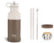 Citron Insulated Water Bottle Stainless Steel, Brown – 500ml, BPA & Lead-Free, Leak Proof Straw/Flask Lids – Keeps Liquids Cold for 24 Hours & Hot for 12 Hours - 16.91 oz