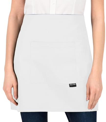 PALLTEX AMAYA Kochschürze Männer Kurz Kochschürze Damen Kurz Schürze Damen Schürze Herren für Kochen Basteln Malen Backen (Weiss)