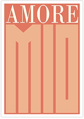 Poster Italienisch Amore Mio Rotbraun A2 (59,4x42 cm)