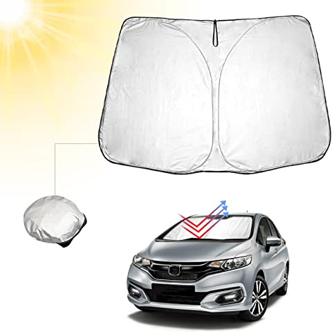 BIBIBO Honda Jazz GK Abdeckung Auto Frontscheibe kompatibel mit Honda Jazz GK 2015-2020, Auto Sonnenschutz für Frontscheibe Faltbar, Frontscheibenabdeckung gegen UV-Strahlen