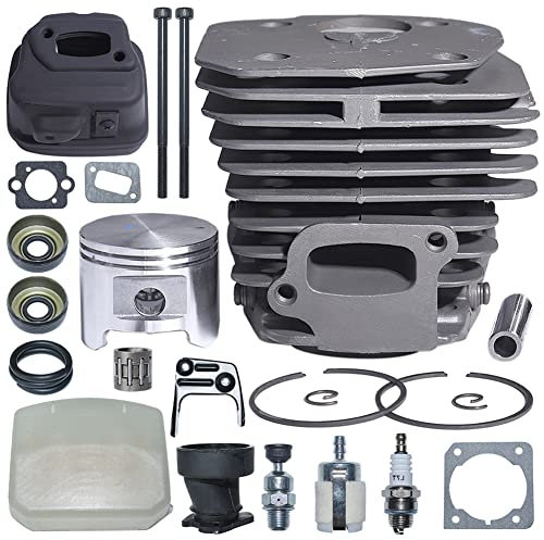 Gubeter 45 mm Zylinder Kolben Auspuff Schalldämpfer Luftfilter Kit, für Husqvarna 353 346Xp 350 Kettensäge Teil, 537253002, 503862803