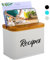 ArtEight Rezeptbox – weißes 10,2 x 15,2 cm Kartenset mit 25 Karten, 10 Trennwänden – robuste Metallbox
