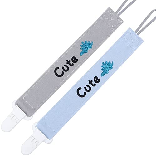 Personalisierte Schnullerclips mit Namen, 2er-Pack, Schnullerclips aus Baumwollstoff mit Namen für Jungen und Mädchen, personalisierte Babygeschenke mit Namen