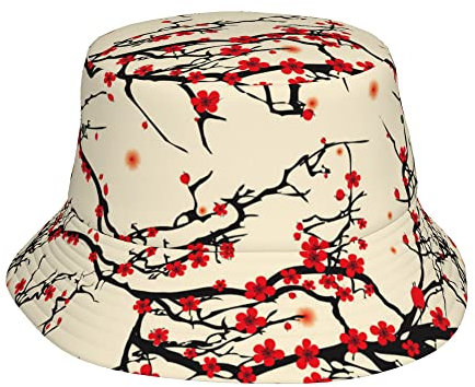 QQIAEJIA Chapeau de plage pour homme et femme, Fleur de cerisier japonaise, taille unique