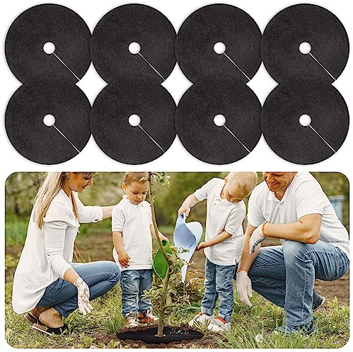 UCandy Vlies-Mulchring, 52 cm, 8 Stück, Unkrautschutzmatte, abbaubarer Baummulch, zur Hemmung von Unkrautwachstum und Landschafts-Unkrautbekämpfung, Pflanzenwurzelschutz