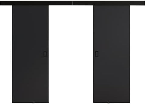 KIER FURNITURE Türen Werdi DUO 132 Moderne Schiebetüren - Wandschiebetür - Universal Links und Rechts - Metallschiebesystem - Robust, Haltbar - Stabil, Langlebig - Graphit B132xH205xT1,6 cm