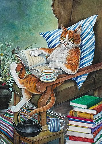 Inkognito Postkarte, Motiv: ''Bücher-Kater'' | Künstler: Reinhard Michl | Art-Nr.: 1253 | vom Berliner Verlag