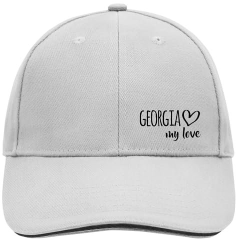 huuraa Baseballkappe Georgia My Love Präsent Baseball Cap Dark Grey/White Georgia Geschenkidee