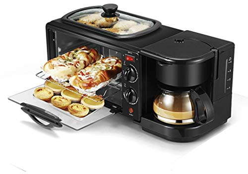 Machine à petit déjeuner électrique, cafetière multifonction, poêle à frire, mini four ménager, four à pain et à pizza