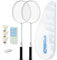MBFISH Badmintonschläger-Set mit 2 Kohlefaser-Schlägern, 3 Federbällen, 2 Ersatz-Griffbändern und 1 Badminton-Tasche, perfekt für Anfänger und Outdoor-Spiele, 4U, Weiß, 2P