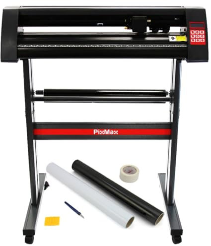 Découpe de Vinyle 72cm avec Support en Aluminium Plotter Découpage Vinyle PixMax avec Accessoires pour découper - Création Autocollant, Enseigne, Publicité