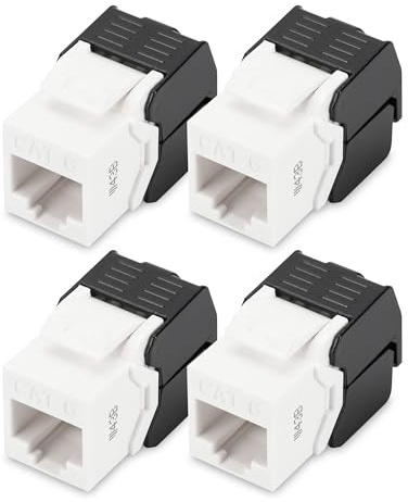 DIGITUS DN-93603 – Keystone-Modul Cat 6 – 4 Stück – RJ45 Netzwerkdose Cat6 Ungeschirmt – 250 MHz – 1GBase-T – 1 Gbit/s – AWG 26 bis AWG 22 – Werkzeugfreie Montage