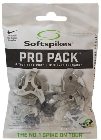 Softspikes - Punte di ricambio per Nike Tour Victory 3 - Tour Flex Pro/Tornado Pro Pack - 18 pezzi, trasparente/bianco