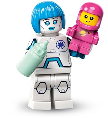 Weltraum Nanny (Nurse Android), Lego Minifiguren Serie 26 Weltraum (Series 26 Space), einzelne Sammelfigur, Complete Set with Stand and Accessories, CMF (col26-6)