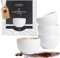 MELOX - 4er Set Cappuccino-Tassen Tornado-Line Porzellan Weiß - 4 x 200ml Kaffee Cappuccino & Macchiato - Kaffee-Becher dickwandig ohne Griff - Kaffee-Tassen Coffee Cup italienischen Design